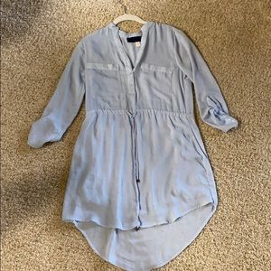 Light blue scrunch waist flowy dress